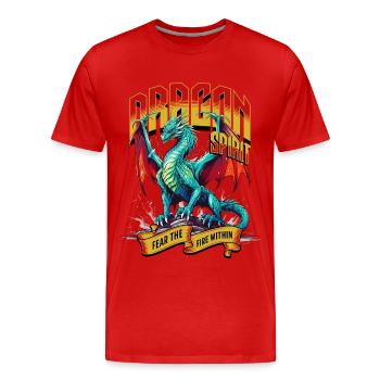 Dragon, Fantasy, Magic, Mysticism, Creature, Fable, Animal - Men's Premium Organic T-Shirt - red - Front - Damien (186cm)