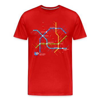 Quedlinburg (U-Bahn-Liniennetz-Edition) - Männer Premium Bio T-Shirt - Rot - Vorne - Damien (186cm)