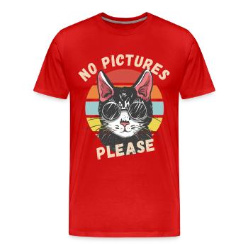 Keine Bilder bitte - Männer Premium Bio T-Shirt - Rot - Vorne - Damien (186cm)