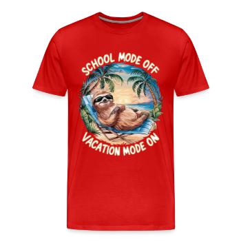Letzter Schultag Ferienmodus ein - Männer Premium Bio T-Shirt - Rot - Vorne - Damien (186cm)