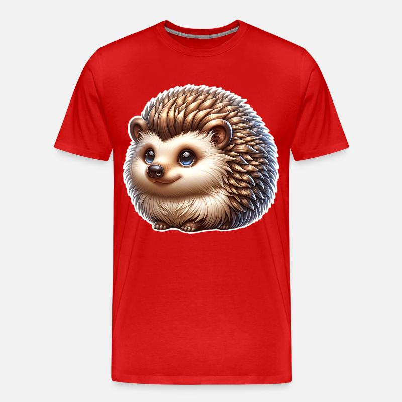 Igel - Männer Premium Bio T-Shirt - Rot