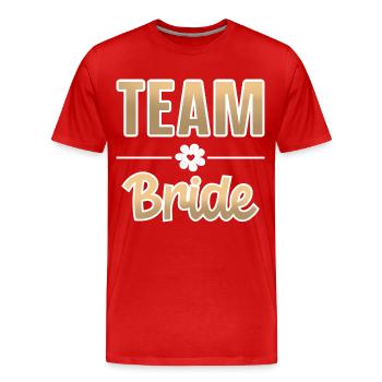 Équipe Mariée - T-shirt bio Premium Homme - rouge - Devant - Damien (186cm)