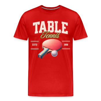 Ping-pong - T-shirt bio Premium Homme - rouge - Devant - Damien (186cm)
