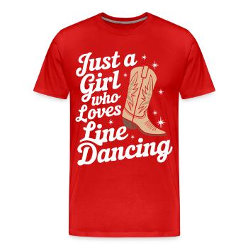 Line Dancing Tanzen Tänzer - Männer Premium Bio T-Shirt - Rot - Vorne - Damien (186cm)