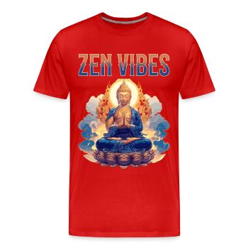 Bouddha Bouddhisme Religion Méditation spirituelle - T-shirt bio Premium Homme - rouge - Devant - Damien (186cm)