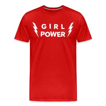 GIRL POWER - Lucky Charm - Men's Premium Organic T-Shirt - red - Front - Damien (186cm)