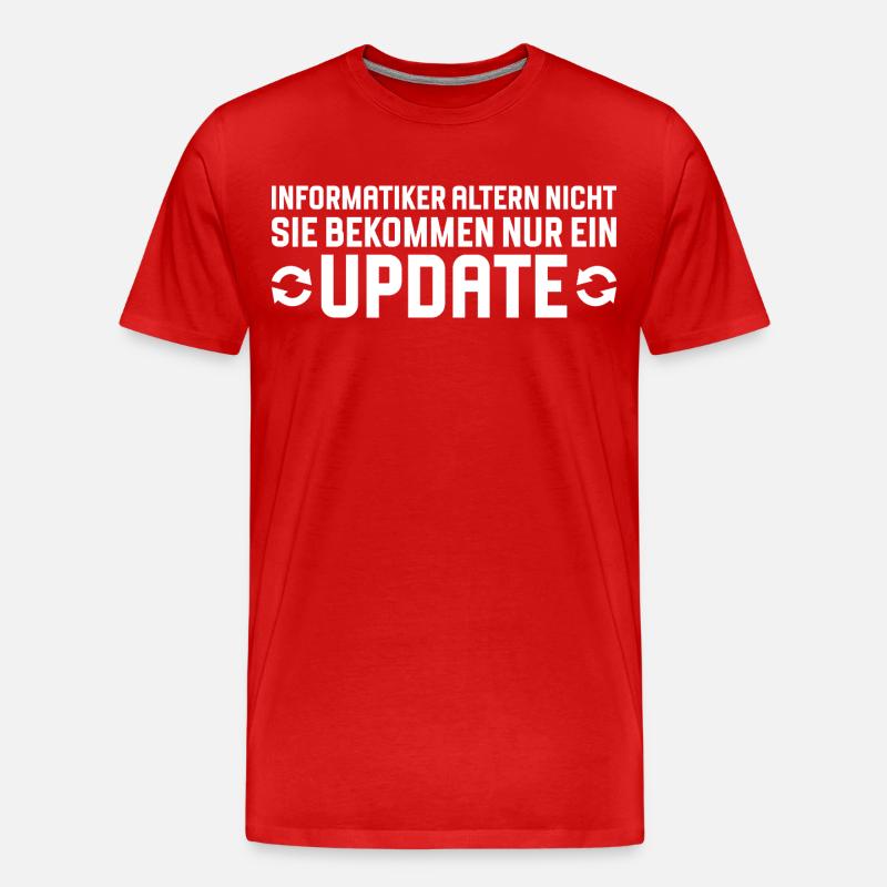 Informatiker altern nicht Programmierer - Männer Premium Bio T-Shirt - Rot