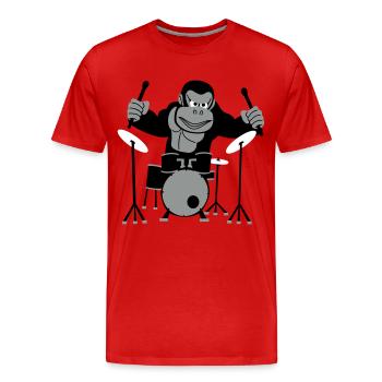 Gorilla Drummer - T-shirt bio Premium Homme - rouge - Devant - Damien (186cm)