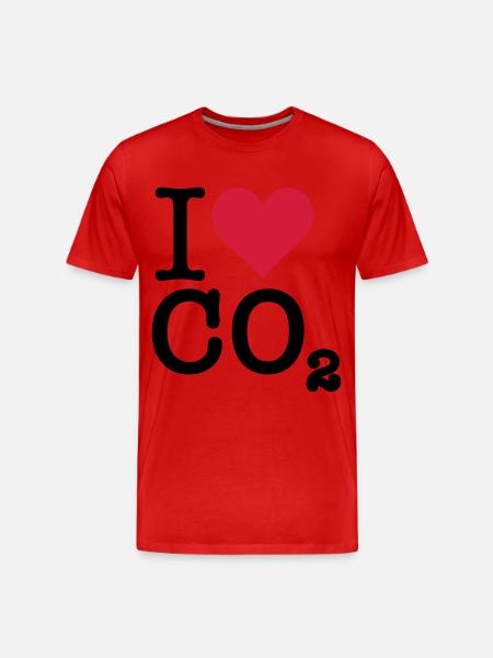 Ich liebe CO2 - Männer Premium Bio T-Shirt - Rot
