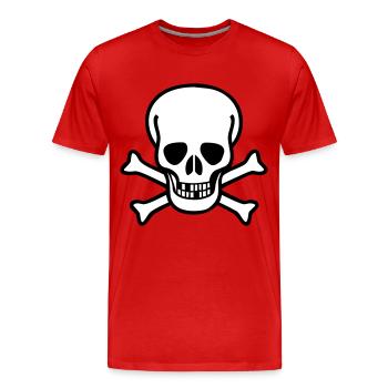 Skull - T-shirt bio Premium Homme - rouge - Devant - Damien (186cm)