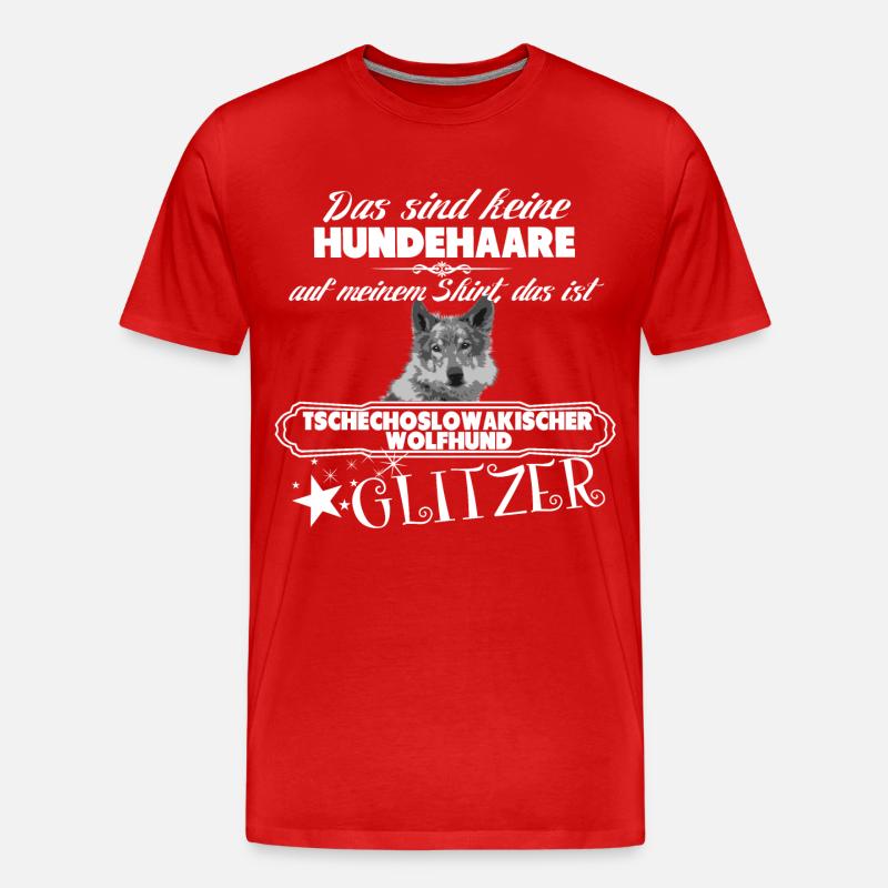TSCHECHOSLOWAKISCHER WOLFHUND GLITZER - Männer Premium Bio T-Shirt - Rot