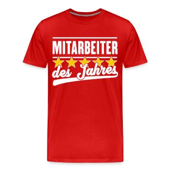 Mitarbeiter des Jahres - Männer Premium Bio T-Shirt - Rot - Vorne - Damien (186cm)