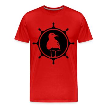 Moewe Steuerrad Möwe Küste Strand Norden Hamburg - Männer Premium Bio T-Shirt - Rot - Vorne - Damien (186cm)