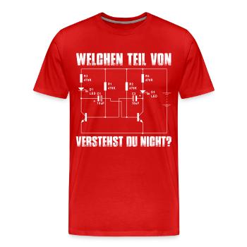 T-Shirt für Elektronik-Nerds - Cooles Geschenk? ;) - Männer Premium Bio T-Shirt - Rot - Vorne - Damien (186cm)