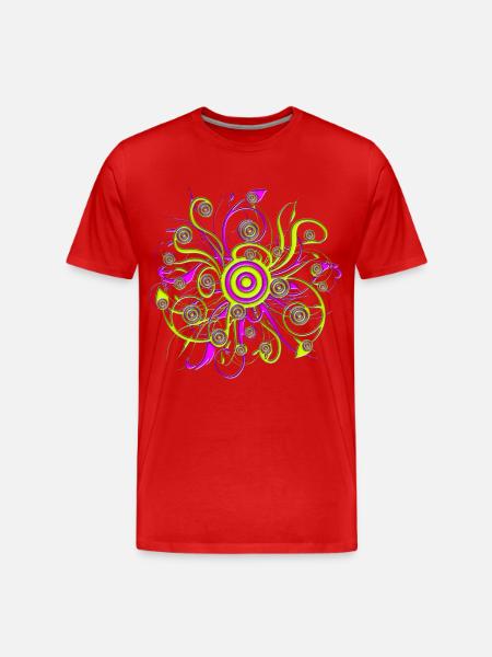 psychedelic flower - Männer Premium Bio T-Shirt - Rot