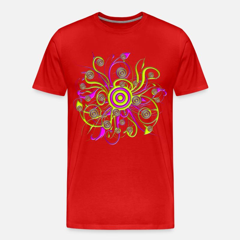 psychedelic flower - Männer Premium Bio T-Shirt - Rot