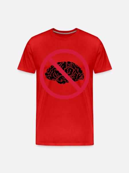 no brains allowed - Men's Premium Organic T-Shirt - red
