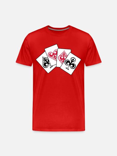 4 aces poker! - Men's Premium Organic T-Shirt - red