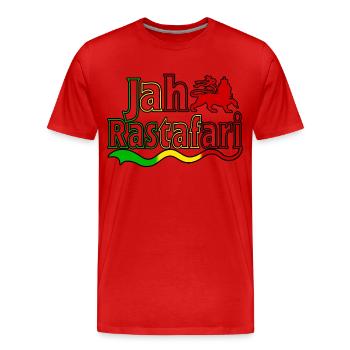 jah rastafari - T-shirt bio Premium Homme - rouge - Devant - Damien (186cm)