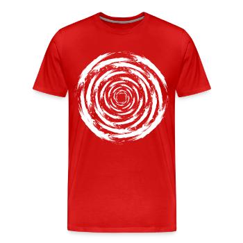 illusion d'optique cercle brosse vortex tempête - T-shirt bio Premium Homme - rouge - Devant - Damien (186cm)