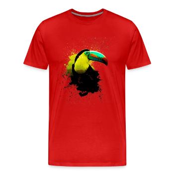 Toucan - Männer Premium Bio T-Shirt - Rot - Vorne - Damien (186cm)