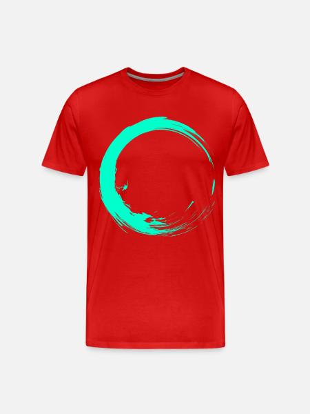 Circle brush design turquoise - Men's Premium Organic T-Shirt - red