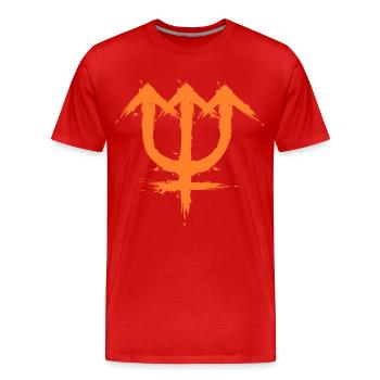 Symbole astronomique symbole de la planète Neptune - T-shirt bio Premium Homme - rouge - Devant - Damien (186cm)