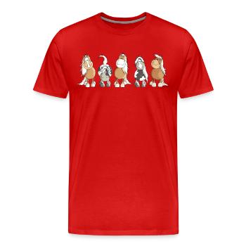 Funny Horses - Pferde - Pferd - Männer Premium Bio T-Shirt - Rot - Vorne - Damien (186cm)