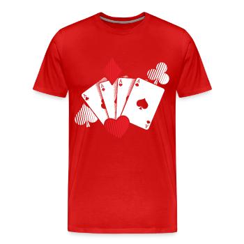 Cartes poker Poker Mallette Apprendre le cadeau - T-shirt bio Premium Homme - rouge - Devant - Damien (186cm)