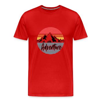 Travel Travel Holiday Mountains Camping Alps Gifts - Men's Premium Organic T-Shirt - red - Front - Damien (186cm)