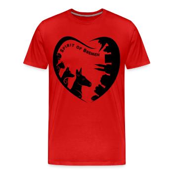 bremen_spirit - Männer Premium Bio T-Shirt - Rot - Vorne - Damien (186cm)