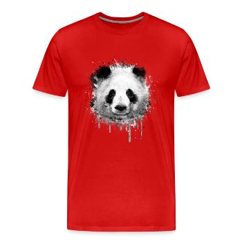 Cooles Kunst Panda Portrait (watercolor design) - Männer Premium Bio T-Shirt - Rot - Vorne - Damien (186cm)