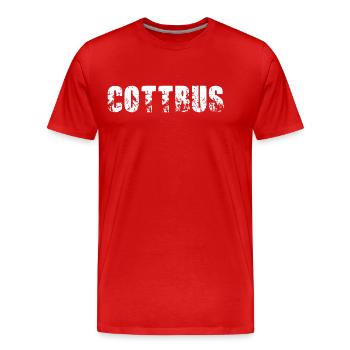 Cottbus - Männer Premium Bio T-Shirt - Rot - Vorne - Damien (186cm)