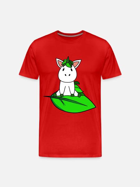 Bio Öko Einhorn - Männer Premium Bio T-Shirt - Rot