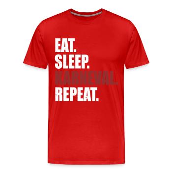 Karneval feiern - Männer Premium Bio T-Shirt - Rot - Vorne - Damien (186cm)