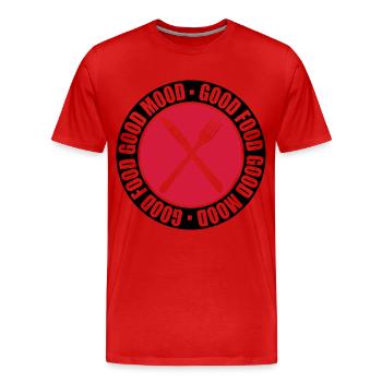 Circle stamp food - Men's Premium Organic T-Shirt - red - Front - Damien (186cm)
