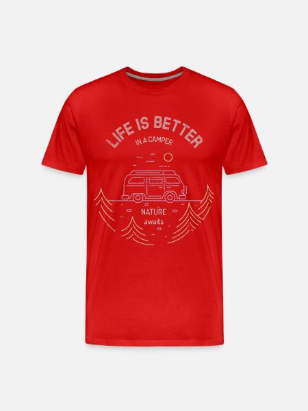 Camping Caravan Camping - Men's Premium Organic T-Shirt - red