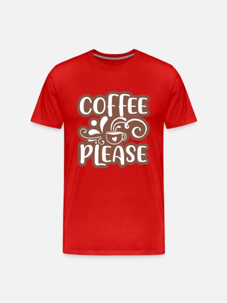 Kaffe venligst klistermærke Design 01 - Herre Premium T-shirt økologisk - rød