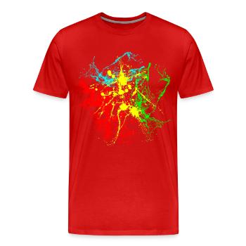 Éclaboussures de peinture - T-shirt bio Premium Homme - rouge - Devant - Damien (186cm)