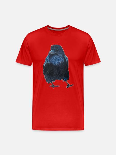Rabe Krähe gehend - Männer Premium Bio T-Shirt - Rot