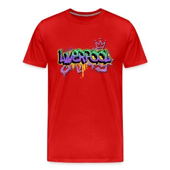 Liverpool England UK Stadt Graffiti Spray Sprayer - Männer Premium Bio T-Shirt - Rot - Vorne - Damien (186cm)