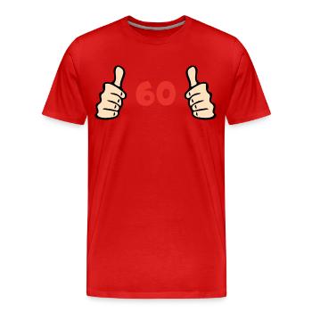 60 years anniversary birthday greeting - Men's Premium Organic T-Shirt - red - Front - Damien (186cm)
