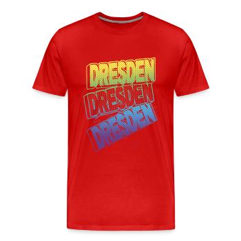 Dresden Germany City Font Skyline Home - Men's Premium Organic T-Shirt - red - Front - Damien (186cm)