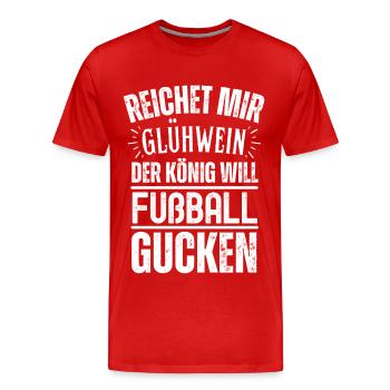 Fußball Fussball lustiger Spruch Deutschland - Männer Premium Bio T-Shirt - Rot - Vorne - Damien (186cm)
