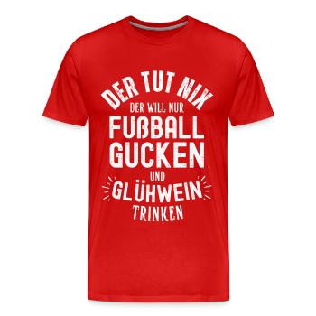 Fußball Fussball lustiger Spruch Deutschland - Männer Premium Bio T-Shirt - Rot - Vorne - Damien (186cm)