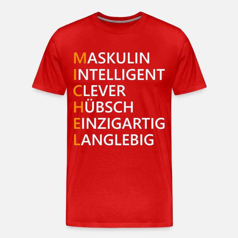 Michel Name Geschenk - Männer Premium Bio T-Shirt - Rot