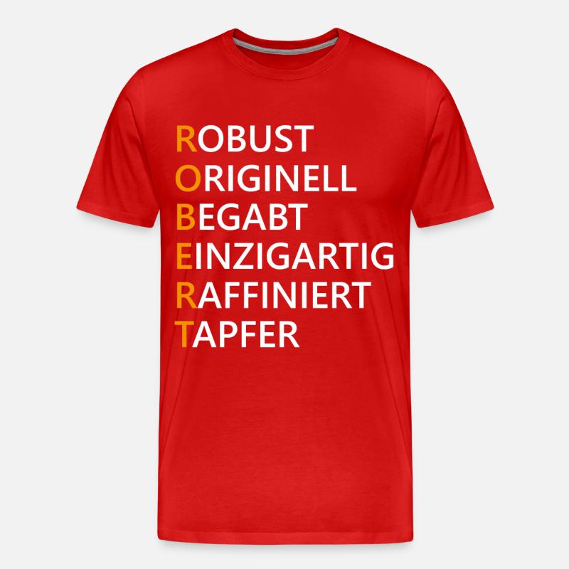 Robert Name Geschenk - Männer Premium Bio T-Shirt - Rot