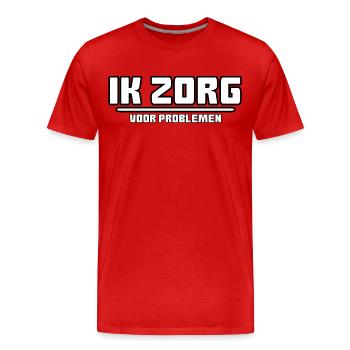 Je m’occupe de... pour les problèmes # - T-shirt bio Premium Homme - rouge - Devant - Damien (186cm)