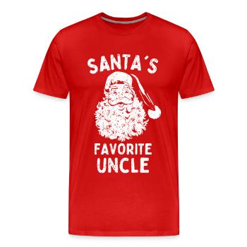 L’oncle préféré du Père Noël - T-shirt bio Premium Homme - rouge - Devant - Damien (186cm)
