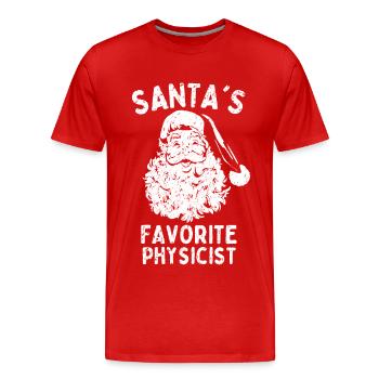 Le physicien de Noël Le physicien préféré du Père Noël - T-shirt bio Premium Homme - rouge - Devant - Damien (186cm)